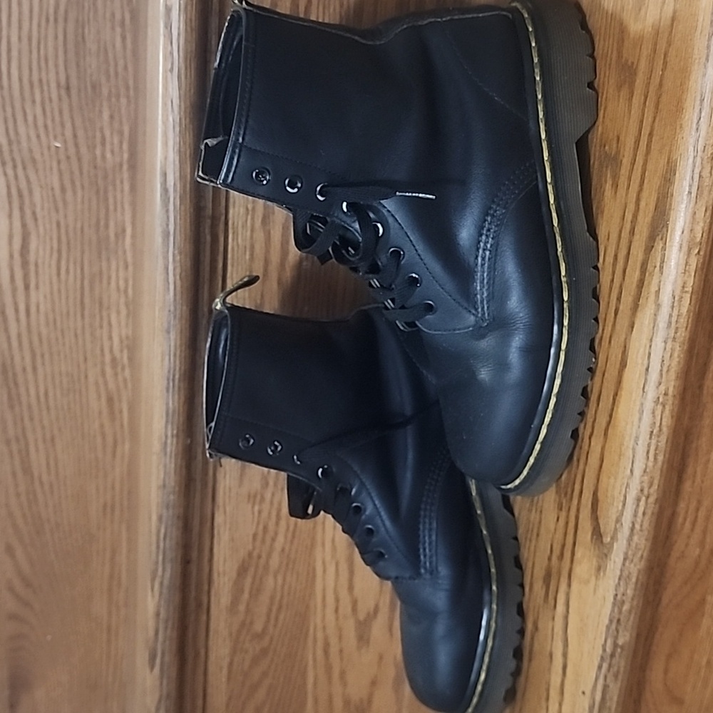 Dr Martens Black Leather Combat Boots